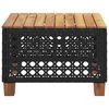 vidaXL Garden Table Black 55x55x36 cm Poly Rattan Acacia Wood