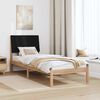 vidaXL Bed Frame with Headboard Brown 75 x 190 cm Solid Pine Wood