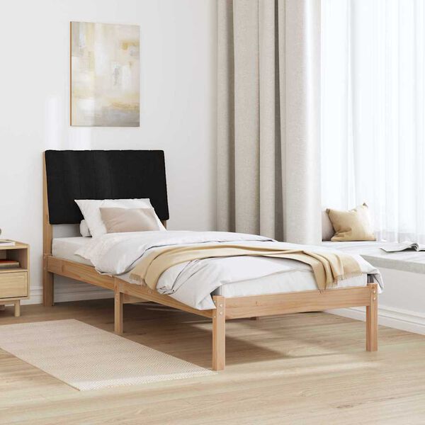 vidaXL Bed Frame with Headboard Brown 75 x 190 cm Solid Pine Wood