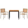 vidaXL Garden Dining Set 3 pcs Beige and Brown 90 x 90 x 75 cm
