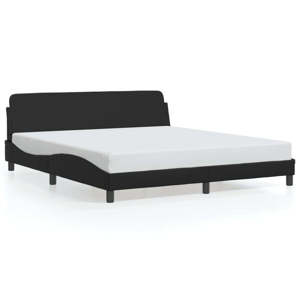 vidaXL Bed Frame "Dover" Black 180x200 cm Super King Faux Leather