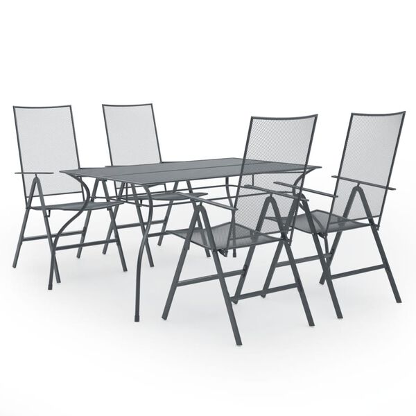 vidaXL 5 Piece Garden Dining Set Steel Anthracite