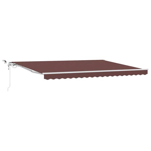 vidaXL Automatic Retractable Awning with LED Brown 450x300 cm