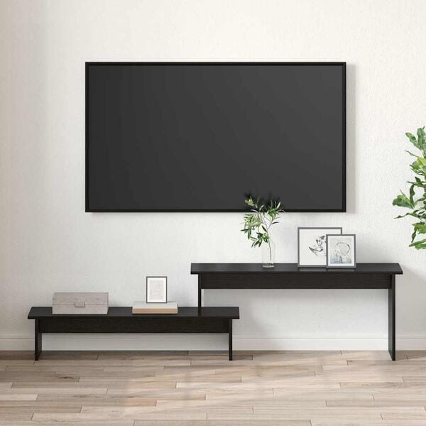 vidaXL TV Cabinet Set Black Oak 180 x 30 x 43 cm Engineered Wood