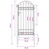 vidaXL Fence Gate Assen with Arched Top Steel 102x200 cm Black
