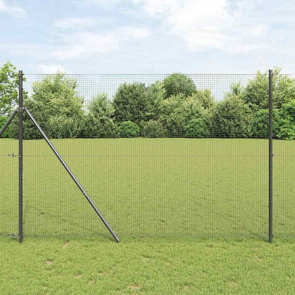 vidaXL Fence Post Grey 50 x 1.4 m (19 x 19 mm mesh) Steel and PVC