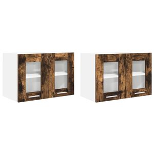 vidaXL Hanging Cabinet with Storage 2 pcs Smoked Oak 60 x 31 x 40 cm