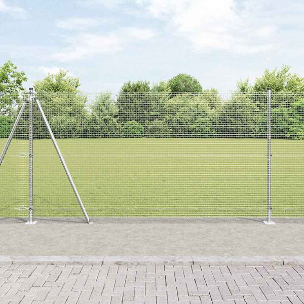 vidaXL Fence Post Silver 10 x 1.2 m (16 x 16 mm mesh) Steel