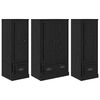 vidaXL Highboard 3 pcs Black Oak 132 x 35.5 x 103.5 cm Engineered Wood