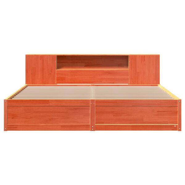 vidaXL Bed Frame without Mattress Wax Brown 180x200 cm Super King Solid Wood Pine