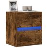 vidaXL TV Wall Cabinet with LED Lights Smoked Oak 41x31x45 cm