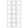 vidaXL Room Divider 3 Panels White Solid Wood Paulownia
