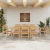 vidaXL Garden Dining Set 9 pcs Brown Solid Teak Wood