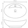vidaXL Luxury Basin Overflow Oval Matt Black 58.5x39 cm Ceramic