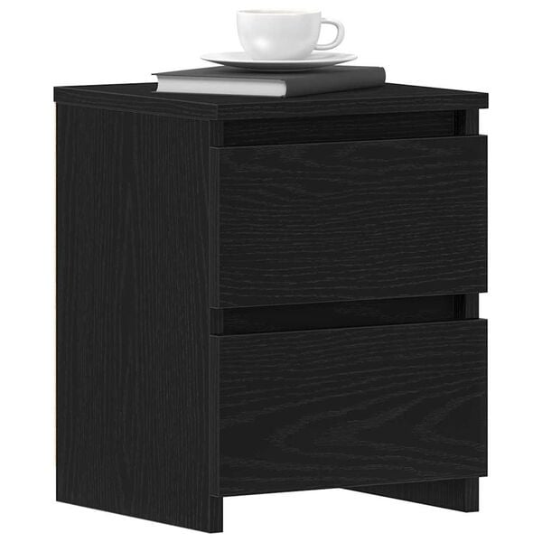 vidaXL Bedside Cabinet Black Oak 30 x 30 x 40 cm Engineered Wood