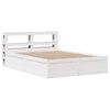 vidaXL Bed Frame with Headboard White 135x190 cm Double Solid Wood Pine