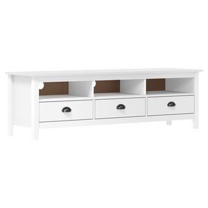 vidaXL TV Cabinet Hill White 158x40x47 cm Solid Pine Wood