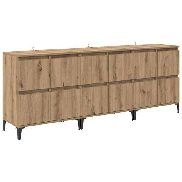 vidaXL Sideboards 3 pcs Artisan Oak 60 x 35 x 70 cm Engineered Wood