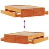 vidaXL Bed Frame without Mattress with Drawers Wax Brown 140x190 cm Solid Wood Pine
