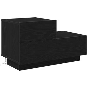 vidaXL Bedside Cabinet Black Oak 70 x 36 x 40.5 cm Engineered Wood