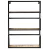 vidaXL Wall Shelf 60x20x85 cm Rough Mango Wood