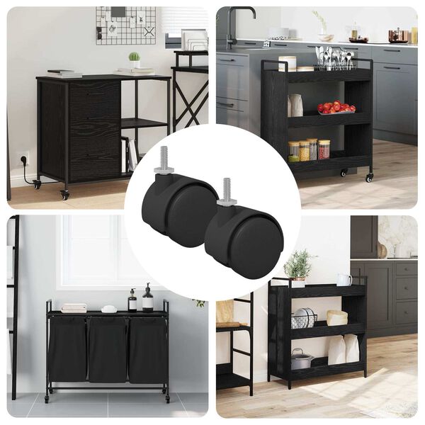 vidaXL Casters 2 pcs Black 40.1 x 40.1 x 37.8 mm PP and Iron