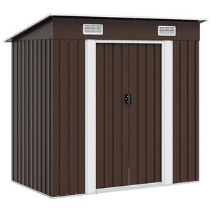 vidaXL Garden Storage Shed Brown 194x121x181 cm Steel