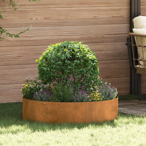 vidaXL Planter Ring 5 pcs Brown 80 x 80 x 20 cm Weathering Steel