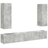 vidaXL 5 Piece TV Cabinet Set Concrete Grey Engineered Wood