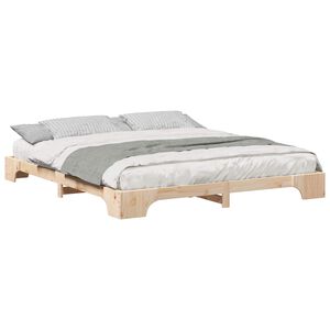 vidaXL Bed Frame Brown 180 x 210 cm Solid Pine Wood