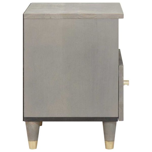vidaXL Bedside Cabinet Grey 40 x 33 x 46 cm Solid Mango Wood