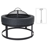 ProGarden Fire Bowl with Grill Round 50.5x50.5x37 cm Black