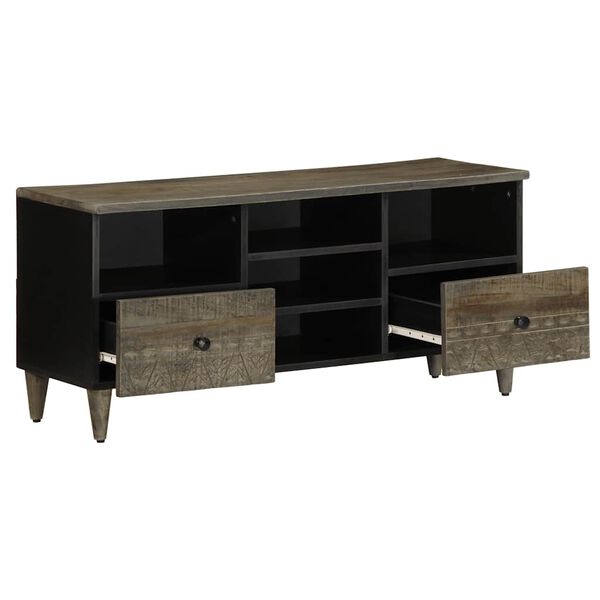 vidaXL TV Cabinet Black 100x33x46 cm Solid Wood Mango