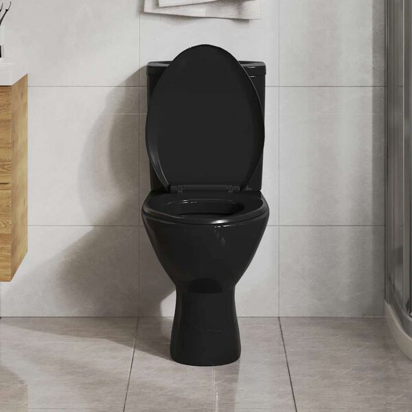 vidaXL Soft-close Toilet Seat with Quick-release Design Black