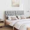 vidaXL Upholstered Headboard Light Grey 140 cm Solid Pine Wood