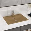 vidaXL Luxury Basin with Faucet Hole Matt Cream 60x46 cm Ceramic