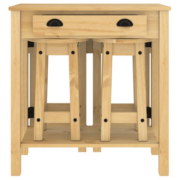 vidaXL 3 Piece Bar Set Solid Wood Pine