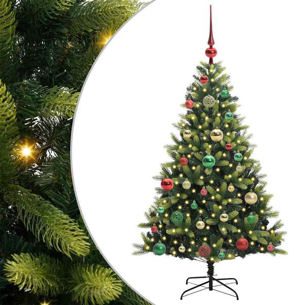 vidaXL Artificial Hinged Christmas Tree 150 LEDs Green 120 cm