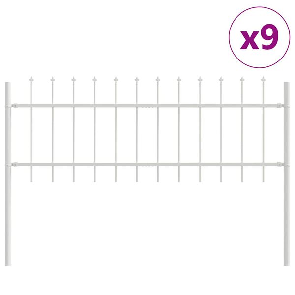 vidaXL Garden Fence White 15.3 x 0.6 m Powder-coated steel