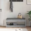 vidaXL Hall Bench with Cushion with Shelf Grey Sonoma 103 x 38 x 45 cm