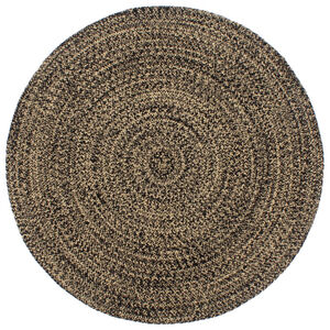 vidaXL Rug | Black and Brown | Braided Jute and Cotton | 210 cm diameter