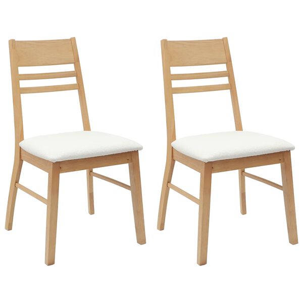 vidaXL Dining Chairs 2 pcs Natural 43 x 54 x 89 cm Solid Rubber Wood