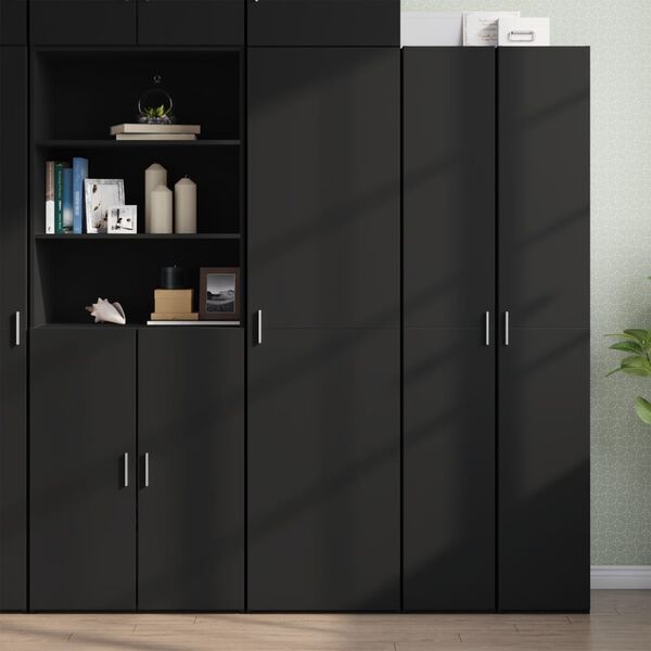 vidaXL Highboard Black 50x42.5x185 cm Engineered Wood