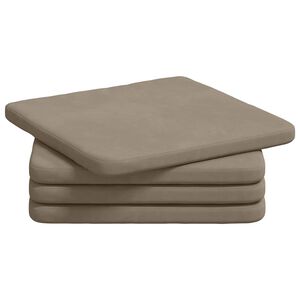 vidaXL Seat Cushions 4 pcs Taupe 40 x 40 x 3 cm Microfibre Fabric