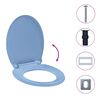 vidaXL Soft-Close Toilet Seat Quick Release Blue Oval