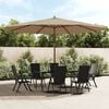 vidaXL Garden Parasol with Wooden Pole Taupe 400x273 cm