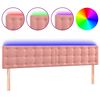 vidaXL LED Headboard Pink 160x5x78/88 cm Velvet