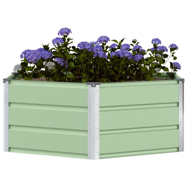 vidaXL Planter Pastel Green 129 x 129 x 45 cm Steel