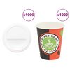 vidaXL Paper Coffee Cups with Lids 1000 pcs 8oz 240ml