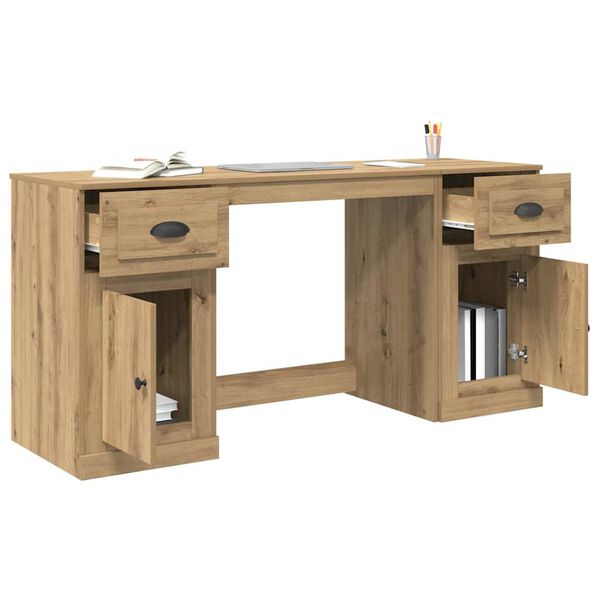 vidaXL Desk with Cabinet with Drawer Artisan Oak 154.5 x 50 x 75 cm